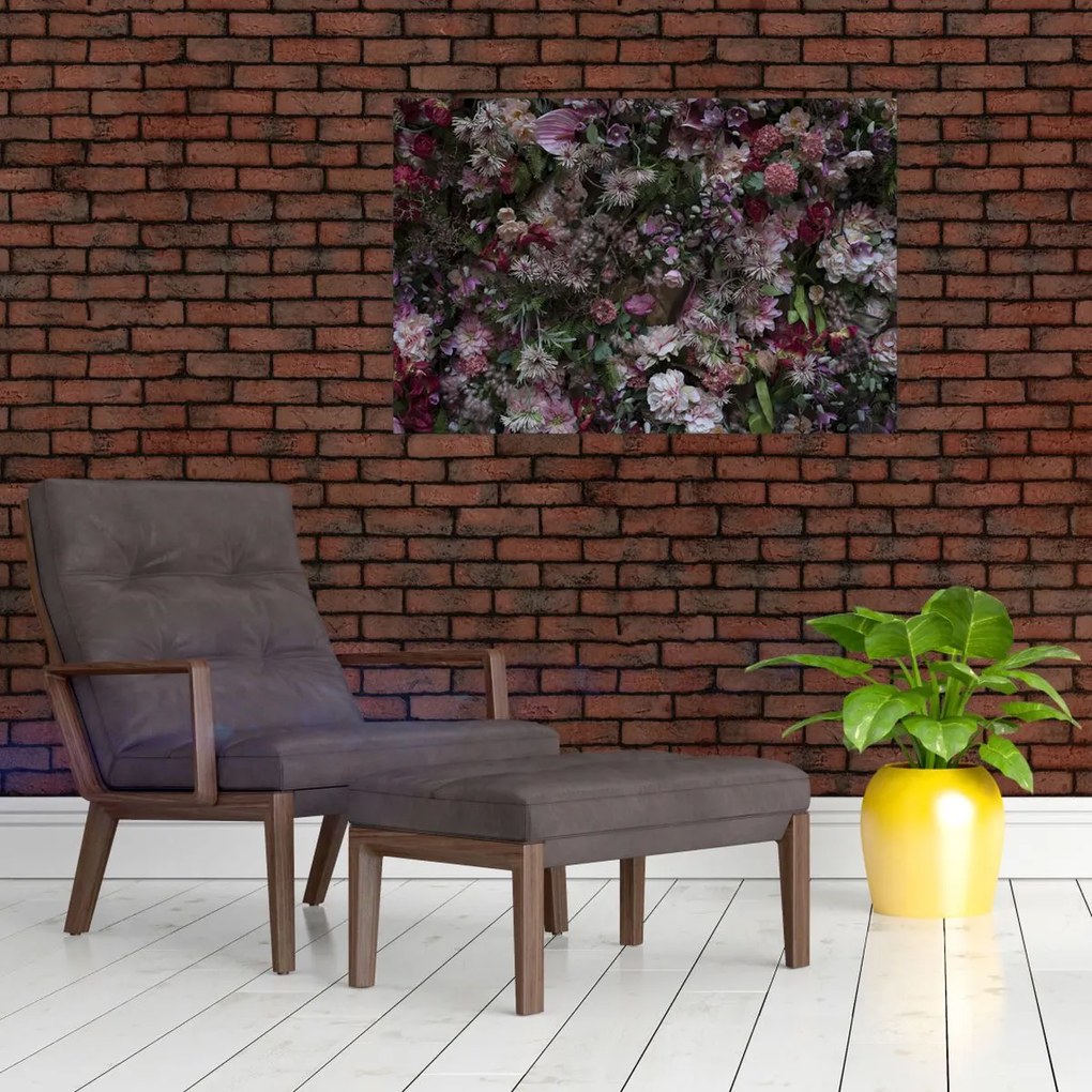 Tablou - Perete de flori (90x60 cm)