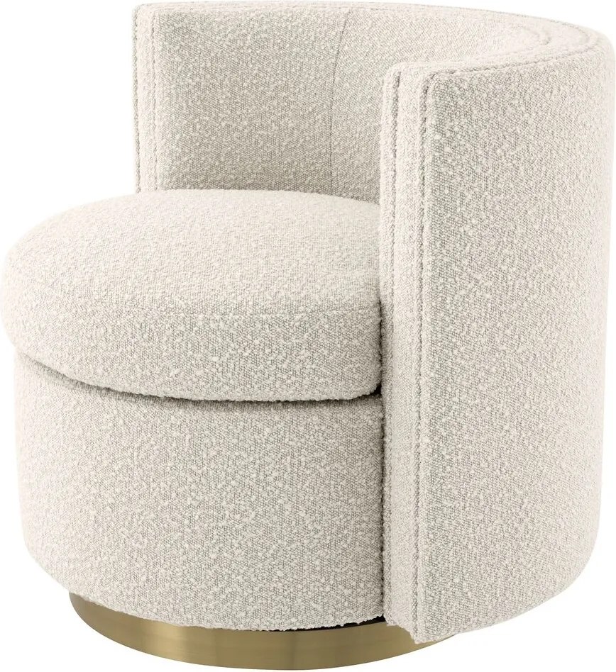 Fotoliu pivotant design elegant Amanda, boucle crem 115379 HZ