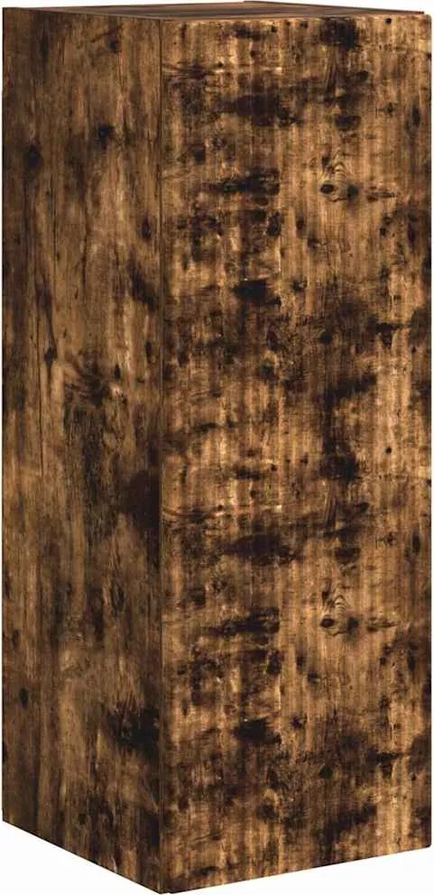 vidaXL Dulap TV de perete Stejar fumuriu 30 x 31 x 80 cm Lemn compozit
