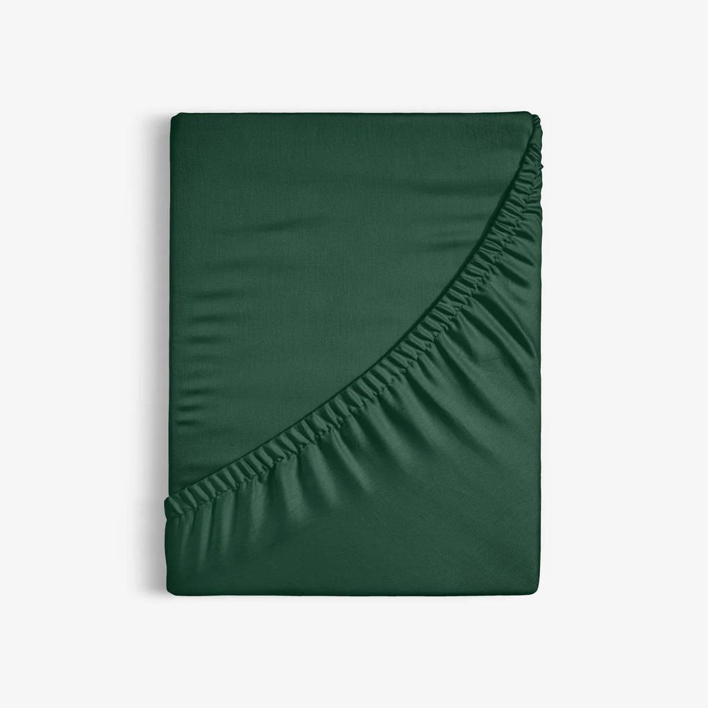 Goldea cearceaf de pat 100% bumbac cu elastic - verde închis 180 x 200 cm