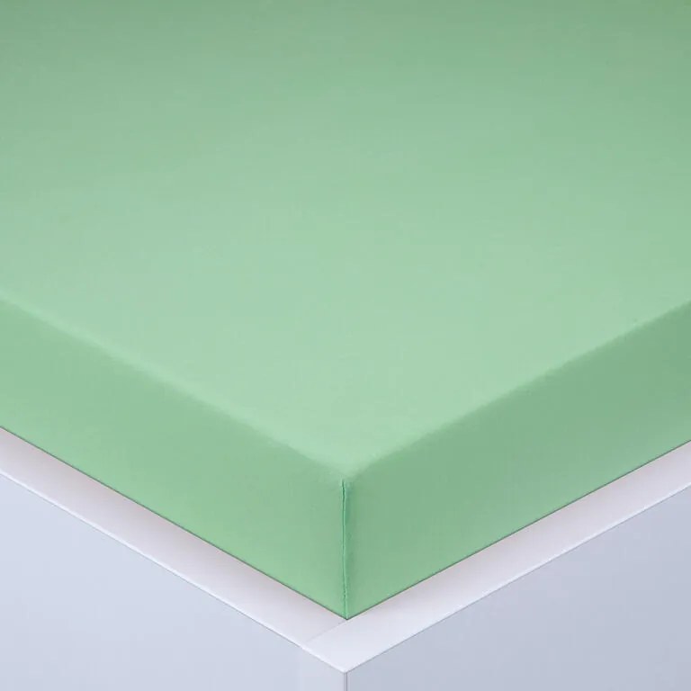 Cearşaf cu elastic jersey EXCLUSIVE verde deschis set 2 buc 90 x 200 cm