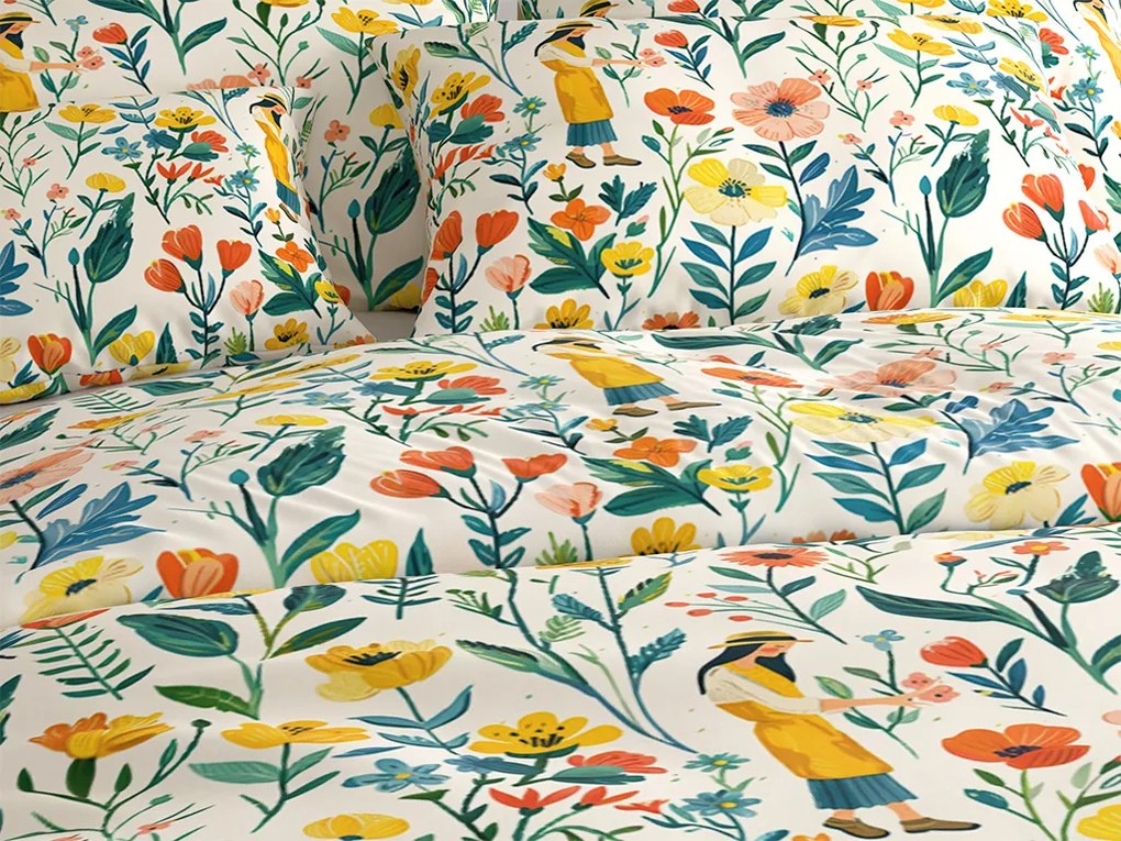 Lenjerie de pat din bumbac FLOVINA POLY colorata Dimensiune lenjerie de pat: 2 buc 70 x 90 cm | 200 x 220 cm