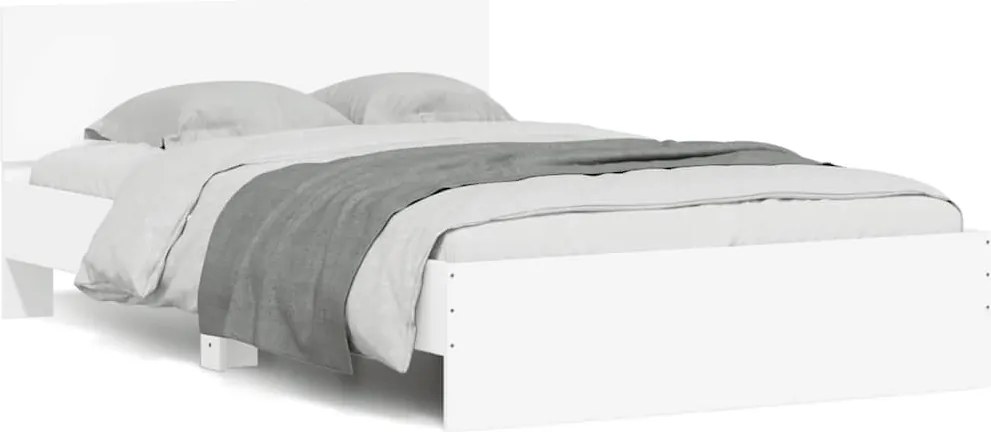 vidaXL Cadru de pat cu tăblie, alb, 120x200 cm