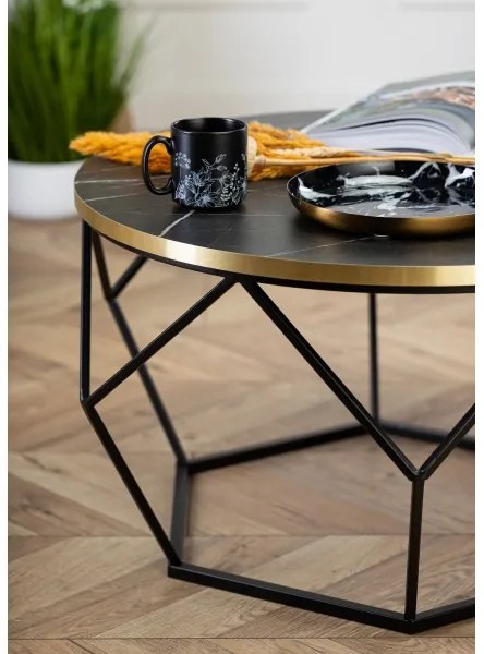 Măsuță de cafea DIAMOND 40x70 cm negru/auriu