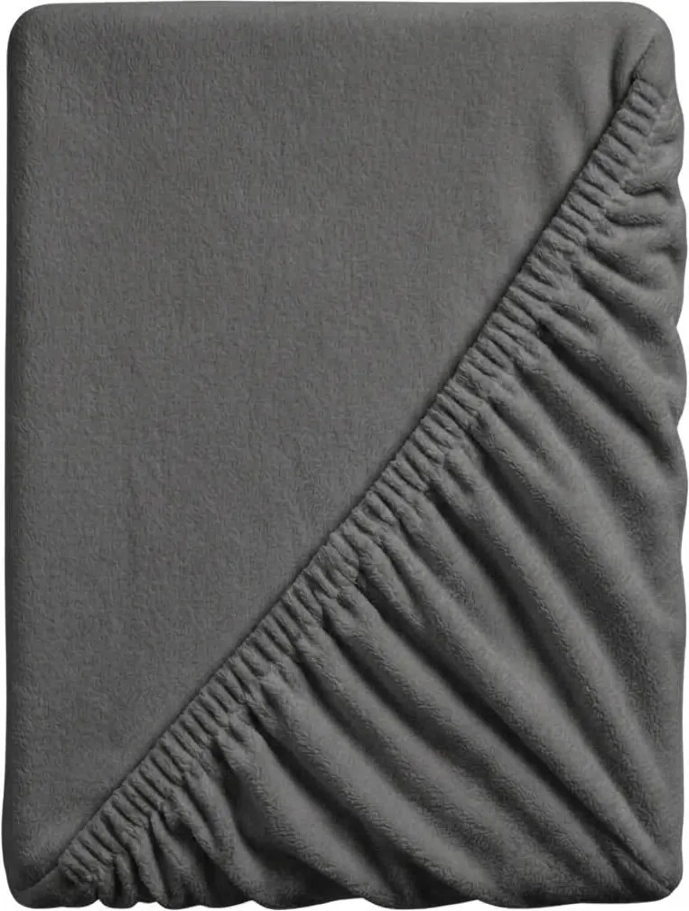 Cearsaf Cocolino microplus cu elastic SOFT 180x200 cm gri inchis