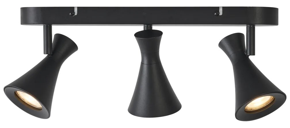 Spot modern de plafon negru cu 3 lumini reglabil - Triangle