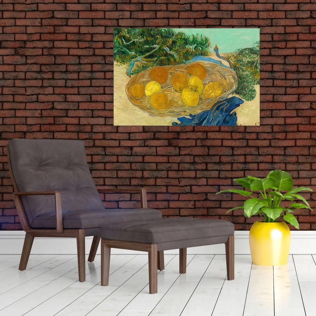 Tablou - Vincent van Gogh, Still Life of  Oranges and Lemons with  Blue Gloves, reproducere (90x60 cm)