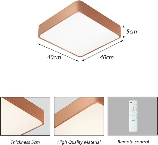Brilagi - Plafonieră LED reglabilă POOL SQUARE LED/36W/230V 40x40 cm bronză + telecomandă