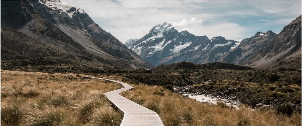 Tablou - Poteca în valea muntelui Mt. Cook (120x50 cm)