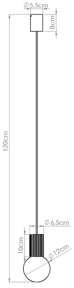 Lustră taupe cu abajur din sticlă ø 12 cm Orbital – Sollux