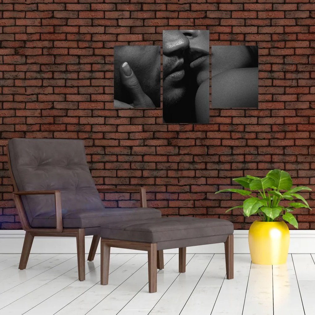 Tablou - Sărutul, fotografie alb-negru (90x60 cm)