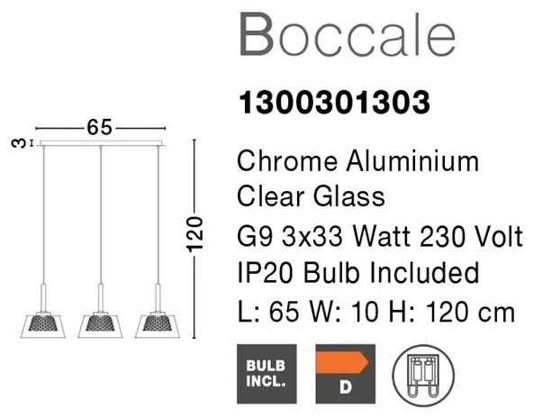 Lustra eleganta design modern cu 3 pendule Boccale