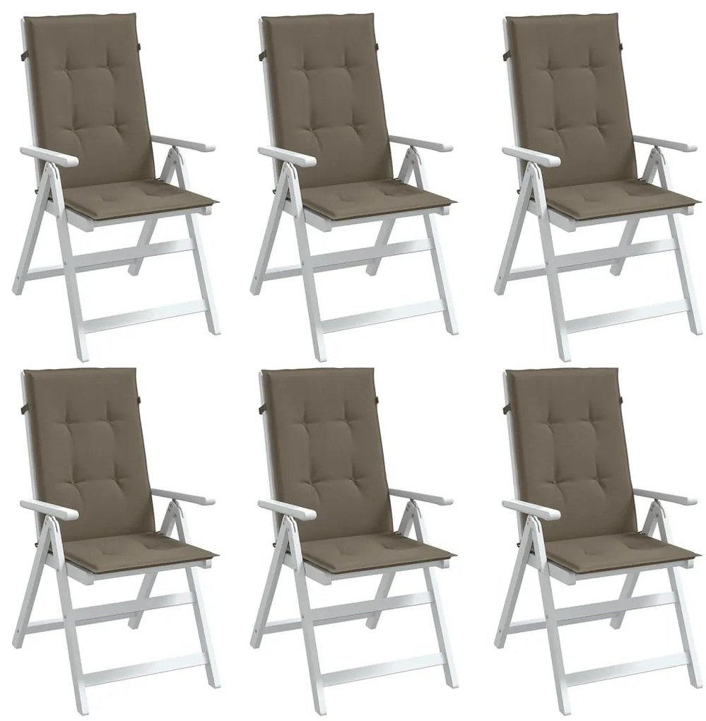 vidaXL Perne scaun spătar înalt 6buc melanj gri taupe120x50x4cm textil