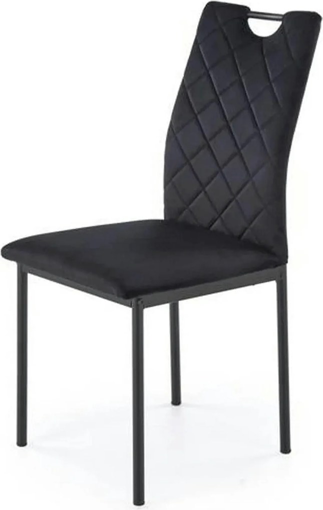Scaun K577, negru - HLR 66, stofa catifelata/otel, 43x53x93 cm