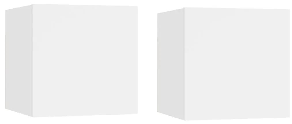 Noptiere, 2 buc., alb, 30,5x30x30 cm, PAL 2, Alb