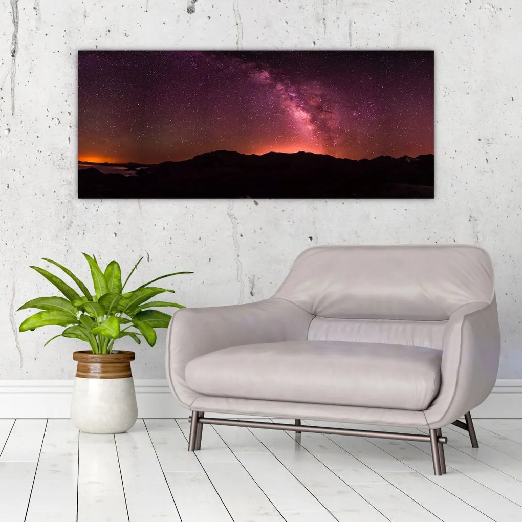 Tablou calea lactee roz (120x50 cm)