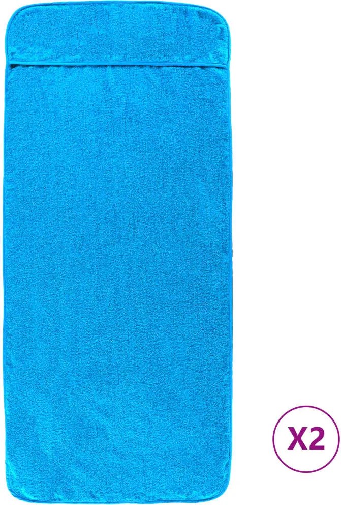 vidaXL Prosoape de plajă, 2 buc., turcoaz, 75x200 cm, textil 400 GSM