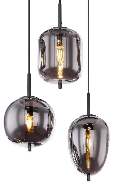 Lustra cu 6 pendule design modern Blacky negru mat