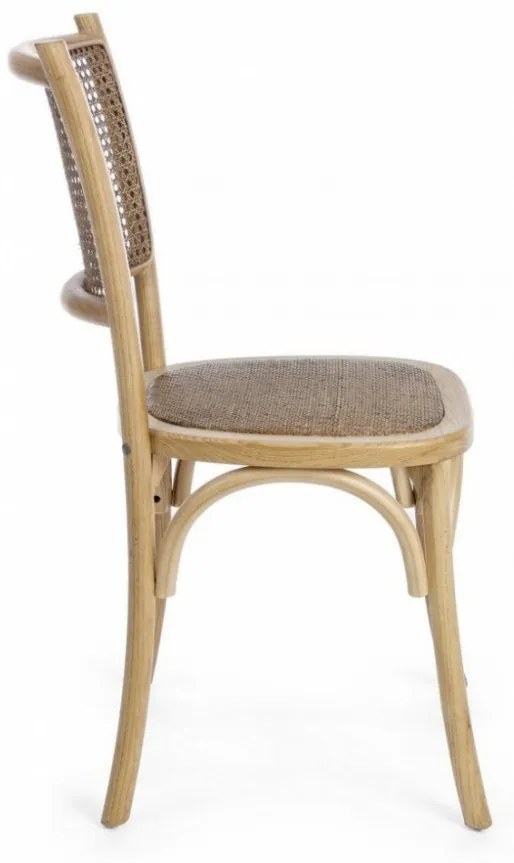 Scaun natural din rachita si lemn de Ulm, Carrel Bizzotto