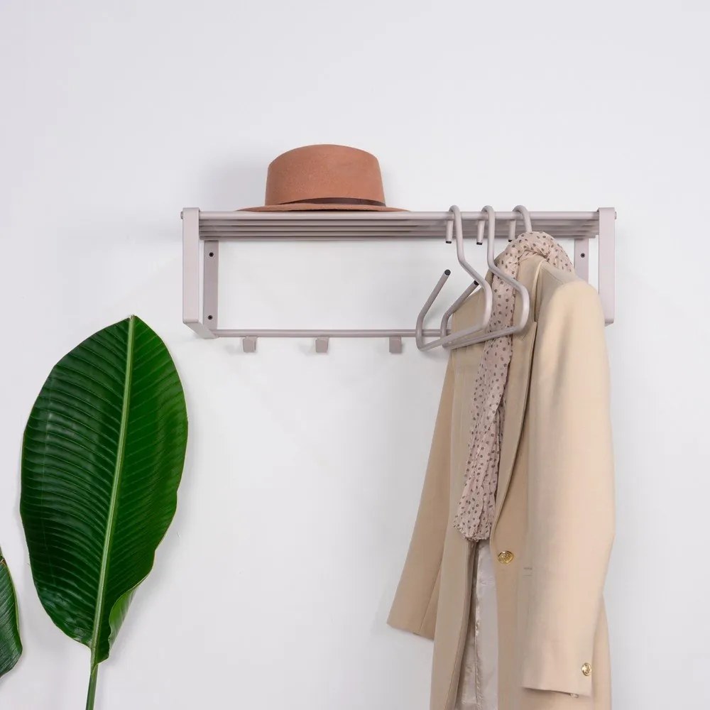 Cuier de perete gri-bej cu raft din metal Rex – Spinder Design