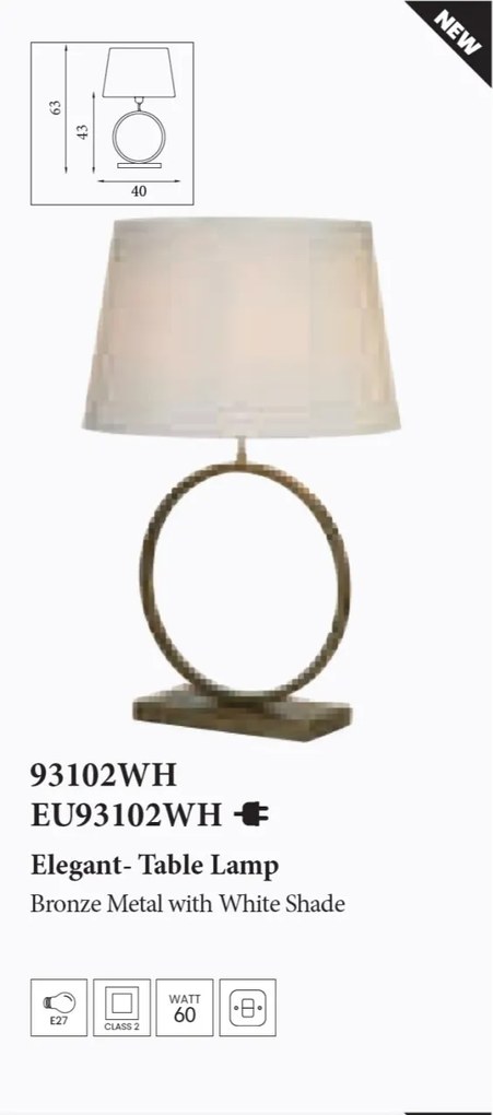 Veioza/Lampa de masa Elegant alba