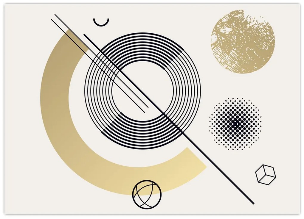 Tablou pe sticlă - Forme geometrice N⁰2 (70x50 cm)