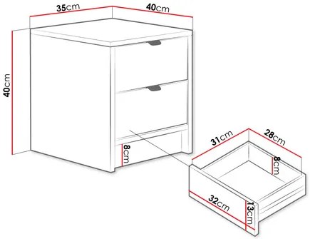Noptieră Rozoma 2SZ (Negru molet + auriu) . 1104522