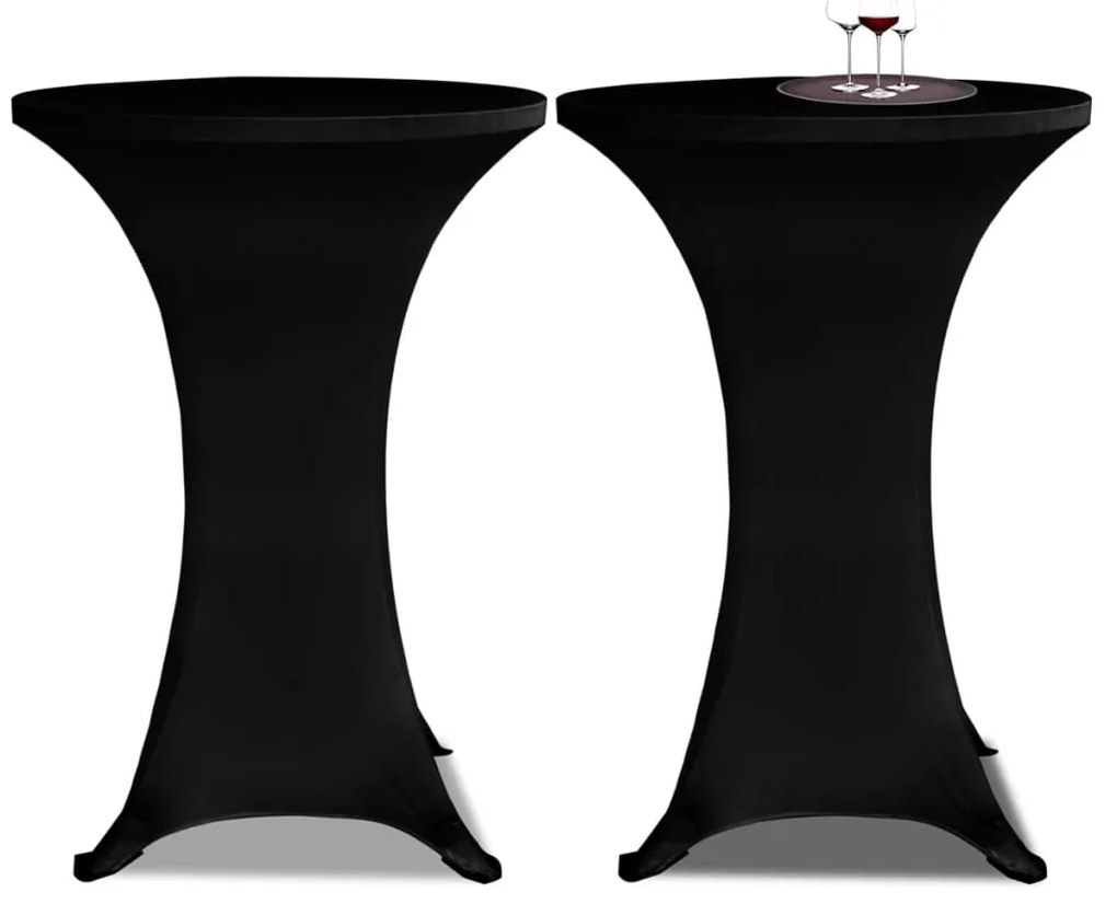 vidaXL Husă de masă cu picior Ø60 cm, 2 buc., negru, elastic