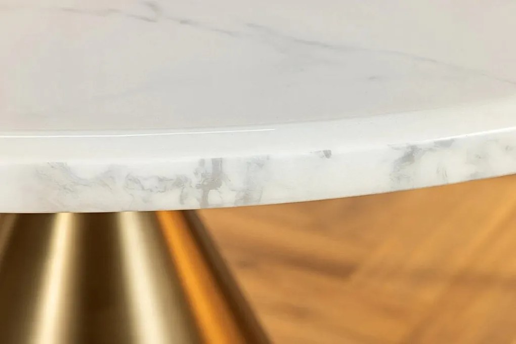 Masa Rotunda, Metal, Auriu, Marmura Optic, ELEGANCIA 130cm, A-45898 VC