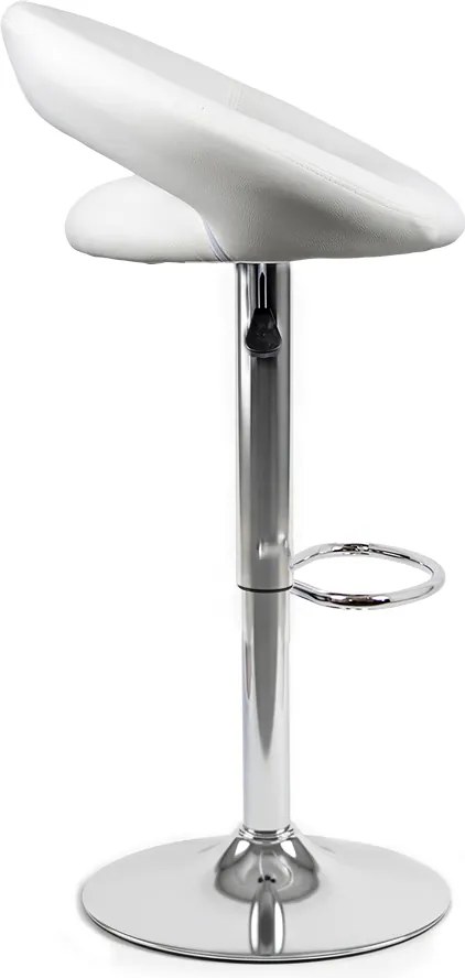 Scaun de bar din piele ecologică cu bază metalică ABS 151 alb