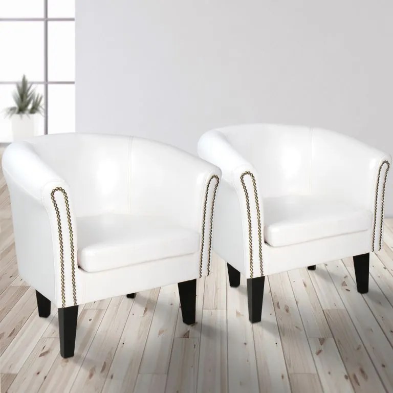 MIADOMODO Set fotoliu Chesterfield, 58 x 71 x 70 cm, alb