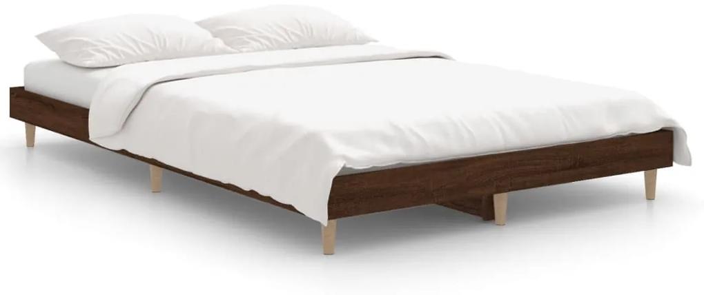 832092 vidaXL Cadru de pat, stejar maro, 120x190 cm, lemn prelucrat