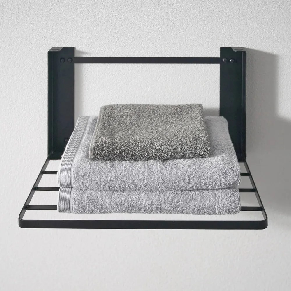 Raft pentru baie negru mat de montat pe perete din oțel Tower – YAMAZAKI