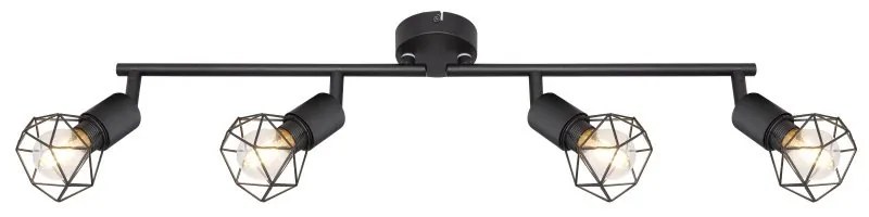 Plafoniera cu 4 spoturi design industrial XARA I negru