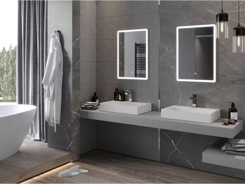 Mexen Navia oglindă de baie iluminată 50 x 70 cm, LED 6000K, anti-aburire - 9803-050-070-611-00