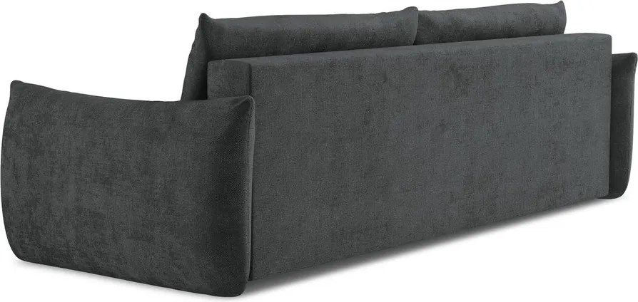 Canapea gri închis extensibilă cu tapițerie din chenille 230 cm Leila – Makamii