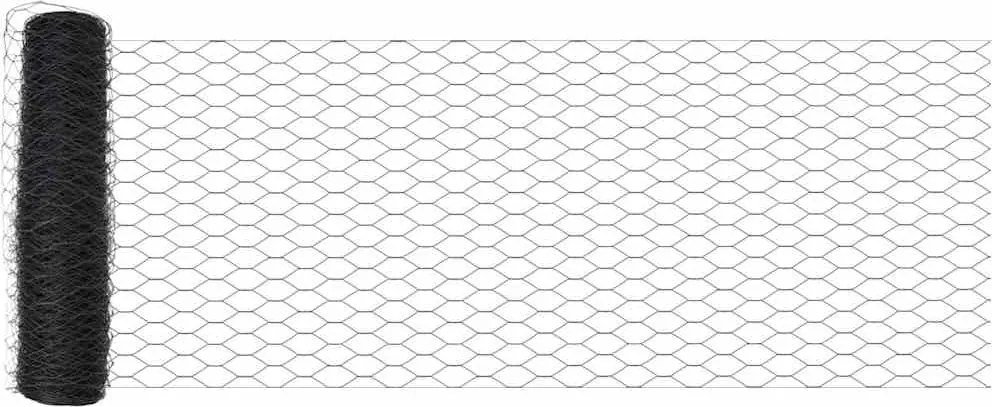 vidaXL Gard hexagonal Gri 0,6 x 25 m PVC