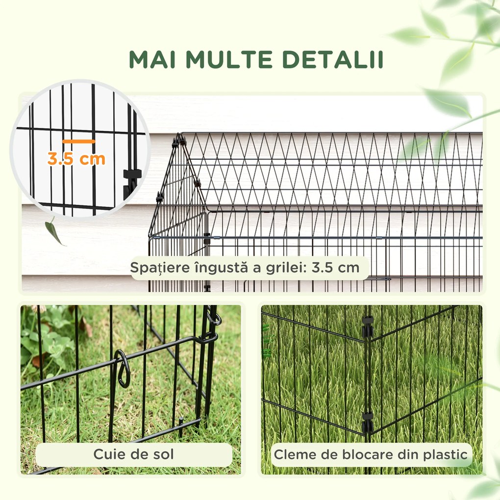 PawHut Cușcă pentru găini cu Acoperiș din Țesătură 220x85x103cm Argintiu | Aosom Romania