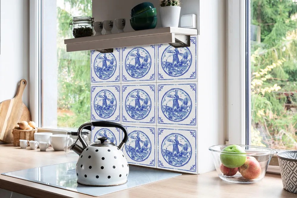 Plăcile de vinil Moara de vant in stil azulejos