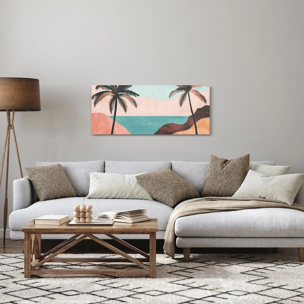 Tablou - Palmieri la mare (120x50 cm)