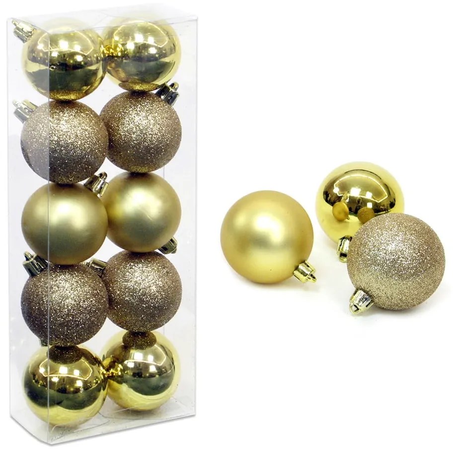 Set 10 globuri aurii de Crăciun Navidad Unimasa, ø 5 cm