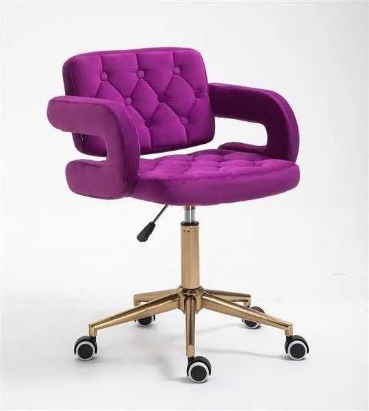 HR8403K Scaun Catifea Fucsia Bază Aurie