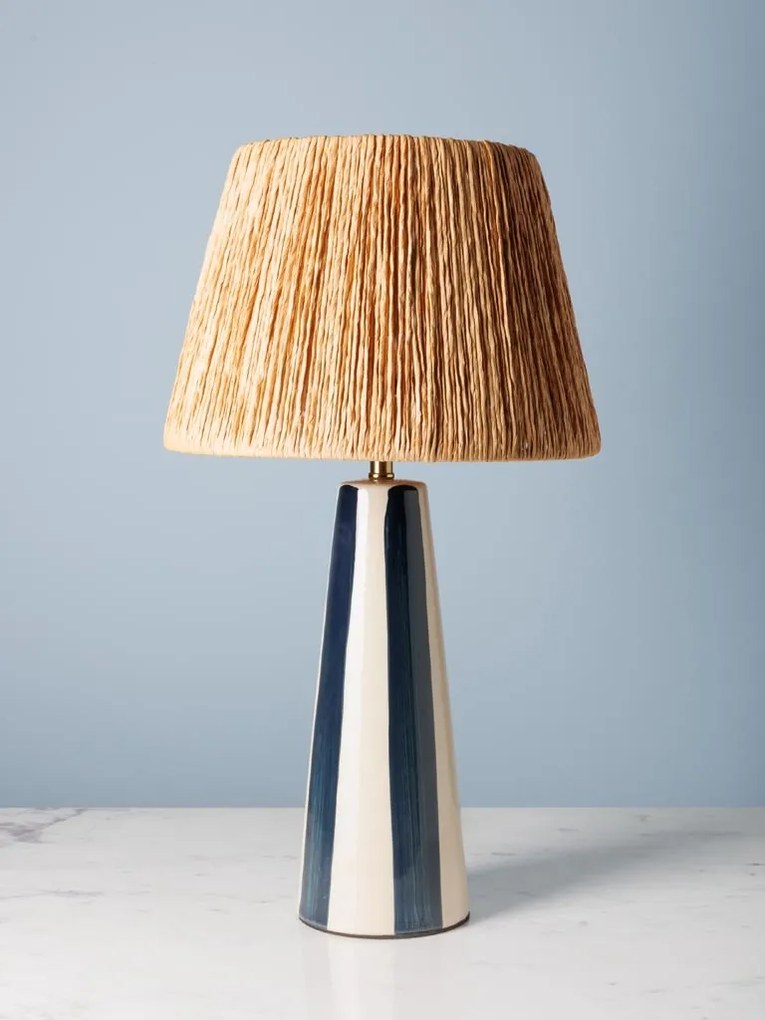 Lampa de masa, cu abajur din rafie, H54cm, Antibes