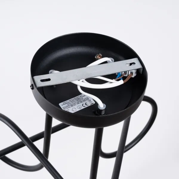 Lustră pe tijă Sollux SL.1434 LOOP 3xE27/15W/230V negru