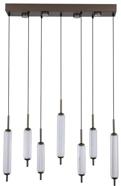 Lustra LED suspendata metal latte sticla decorativa Cattail 7Lt