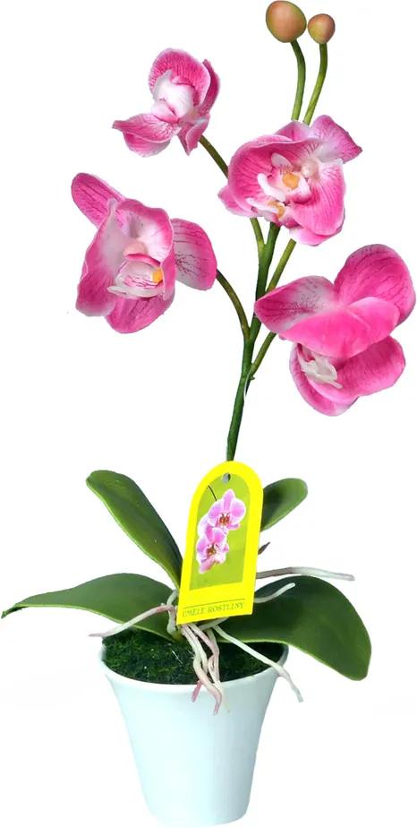 Orhidee artificială în ghiveci, roz, 35 cm