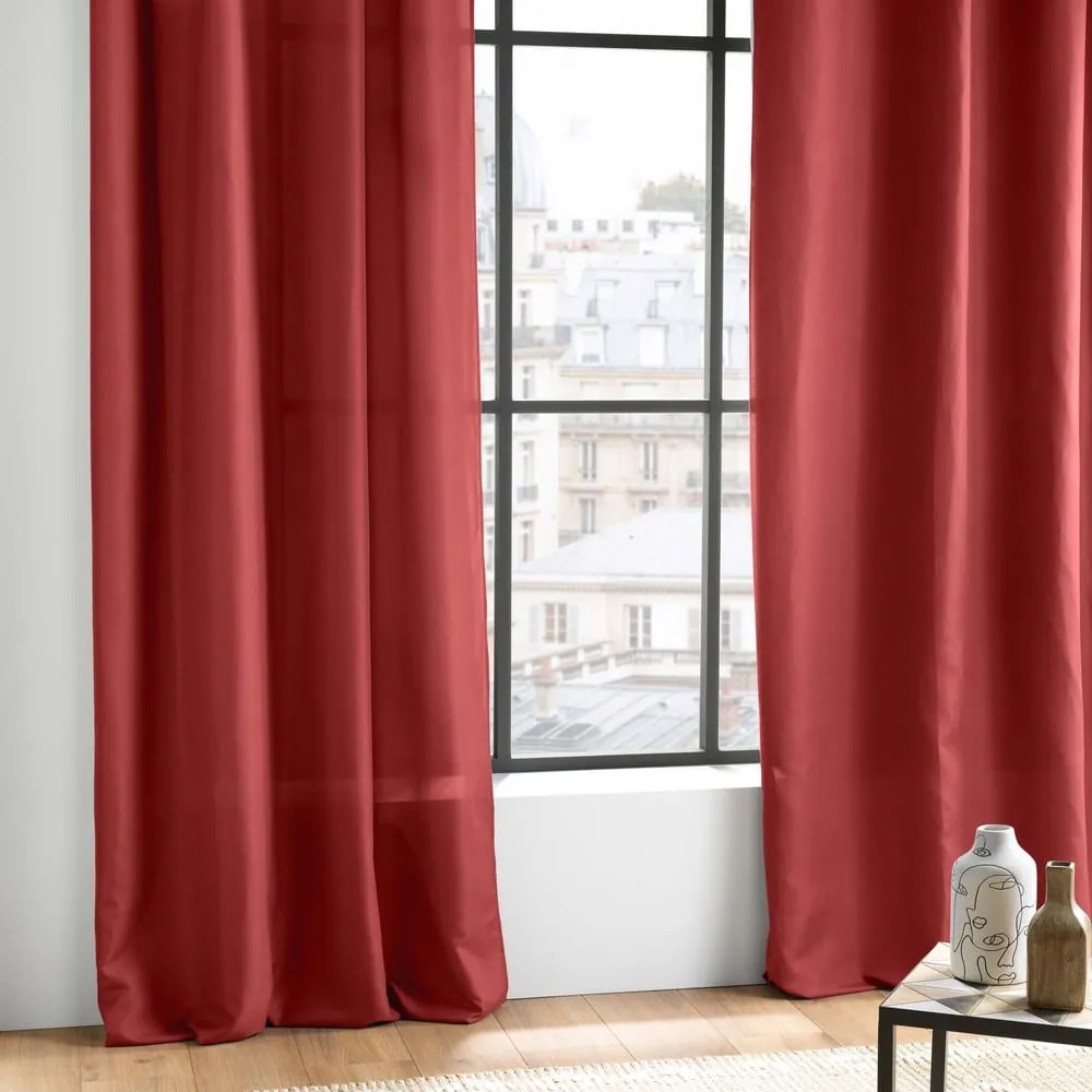 Draperie roșie din microfibră 140x260 cm Absolu – douceur d'intérieur