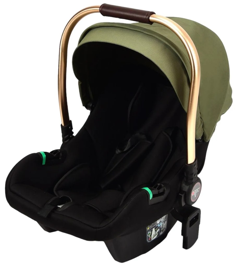 Carucior 3 in 1 reversibil si pliabil cu geanta inclusa si scoica auto, 0-36 luni, Verde - CPC-60-verde