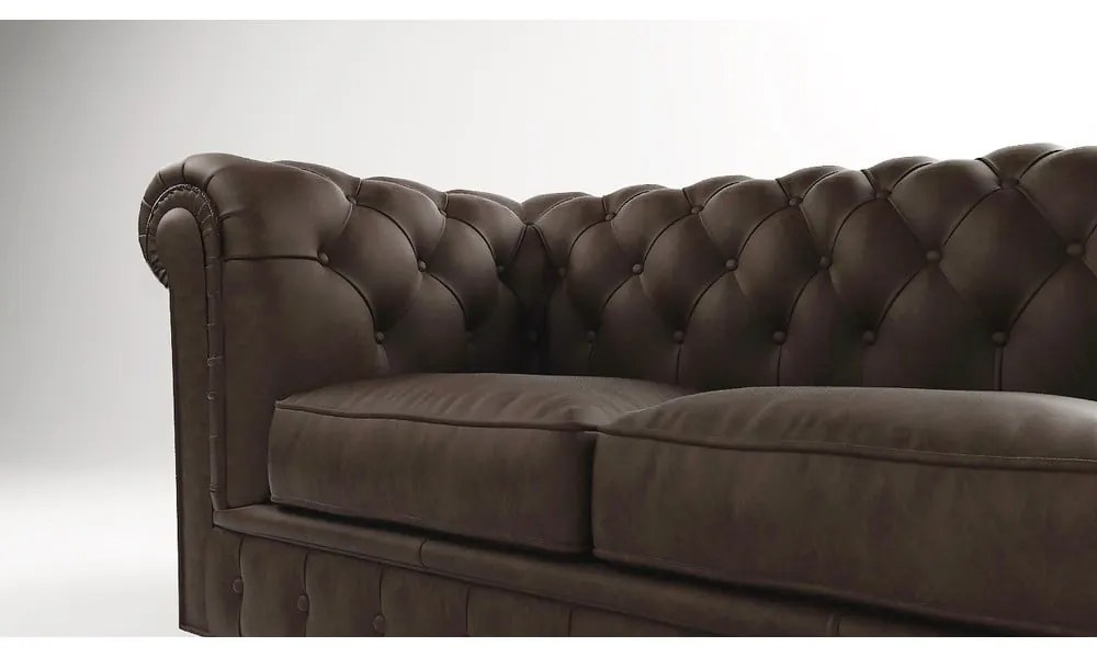 Canapea maro închis cu tapițerie din catifea 230 cm Cambridge – Ropez