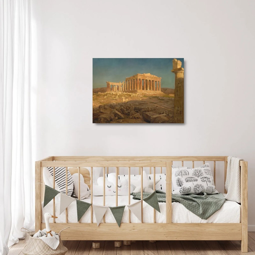 Tablou pe sticlă - Frederic Edwin Church, The Parthenon, reproducere (70x50 cm)